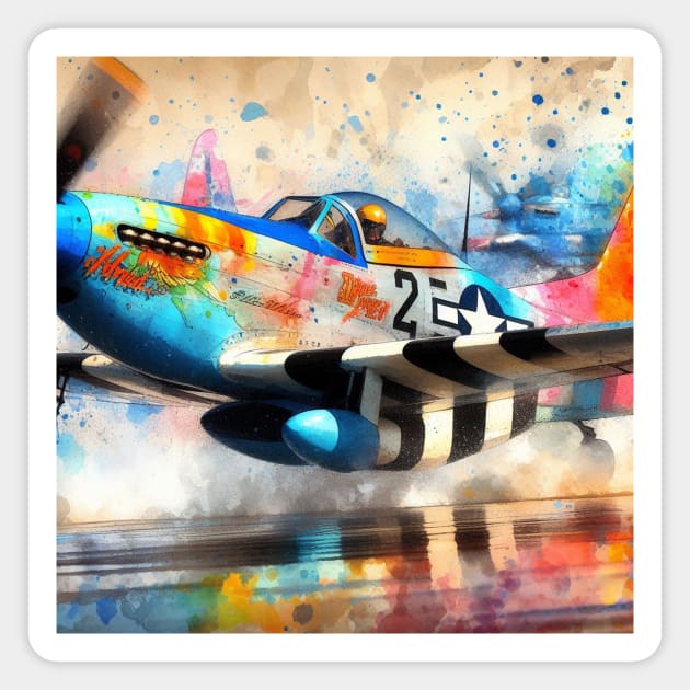 Artistic illustration of acrobatic aircraft flyby Magnet by WelshDesigns